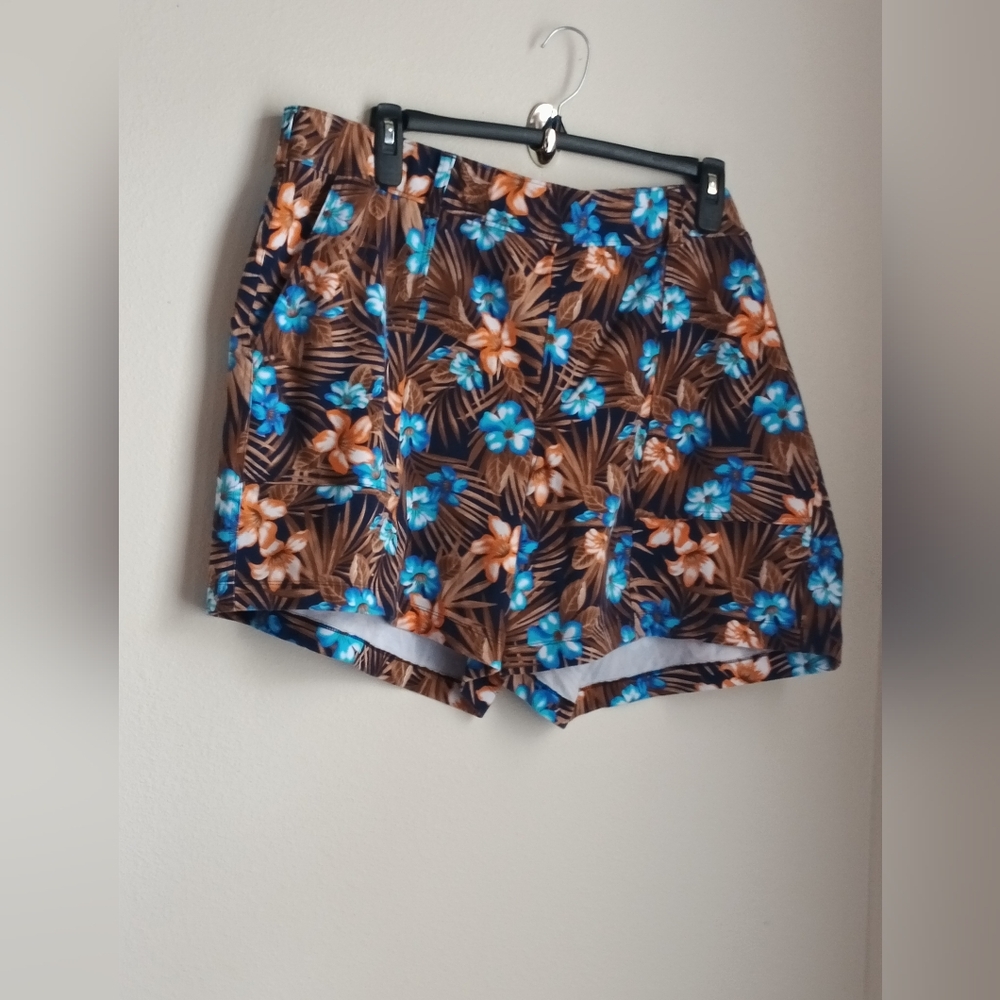 Lands' End Shorts Women 3X Multicolor Floral Beach Resort Vacation Casual Boho